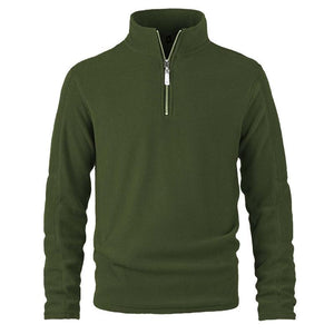 Men's Retro Casual Polar Fleece Solid Color Half Zip Sweatshirt