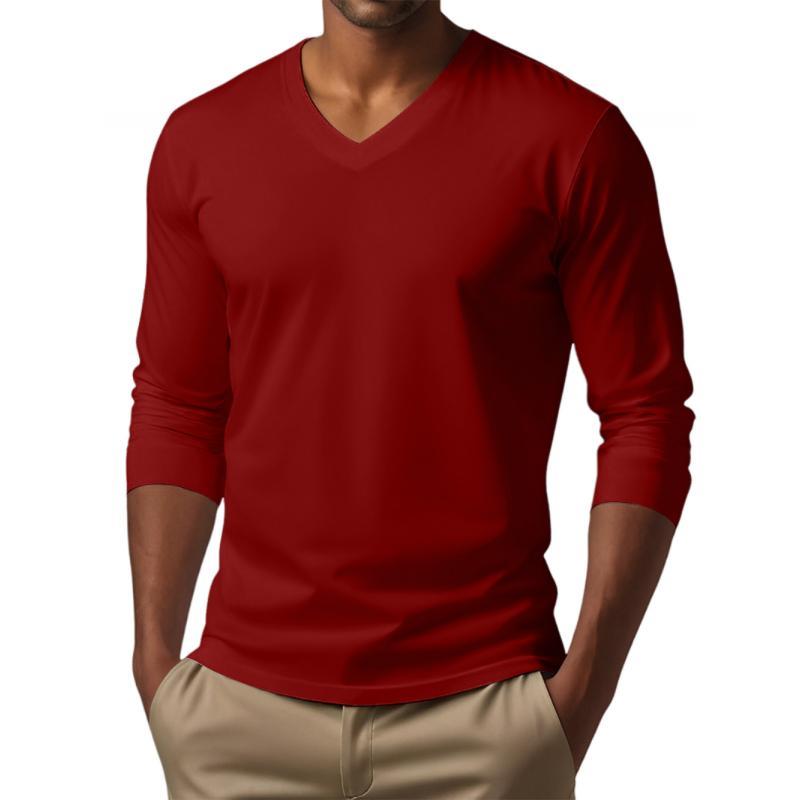 Lässiges Herren-T-Shirt mit V-Ausschnitt und schmaler Passform aus Baumwollmischung