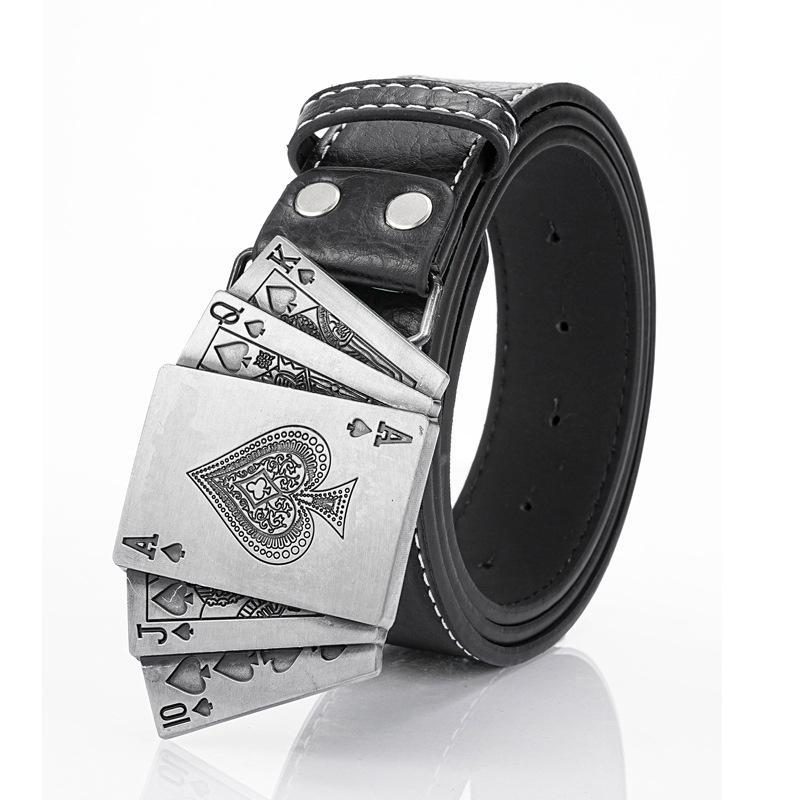 Men's Punk Style Playing Card Belt