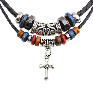 Retro Casual Ethnic Style Cross Necklace