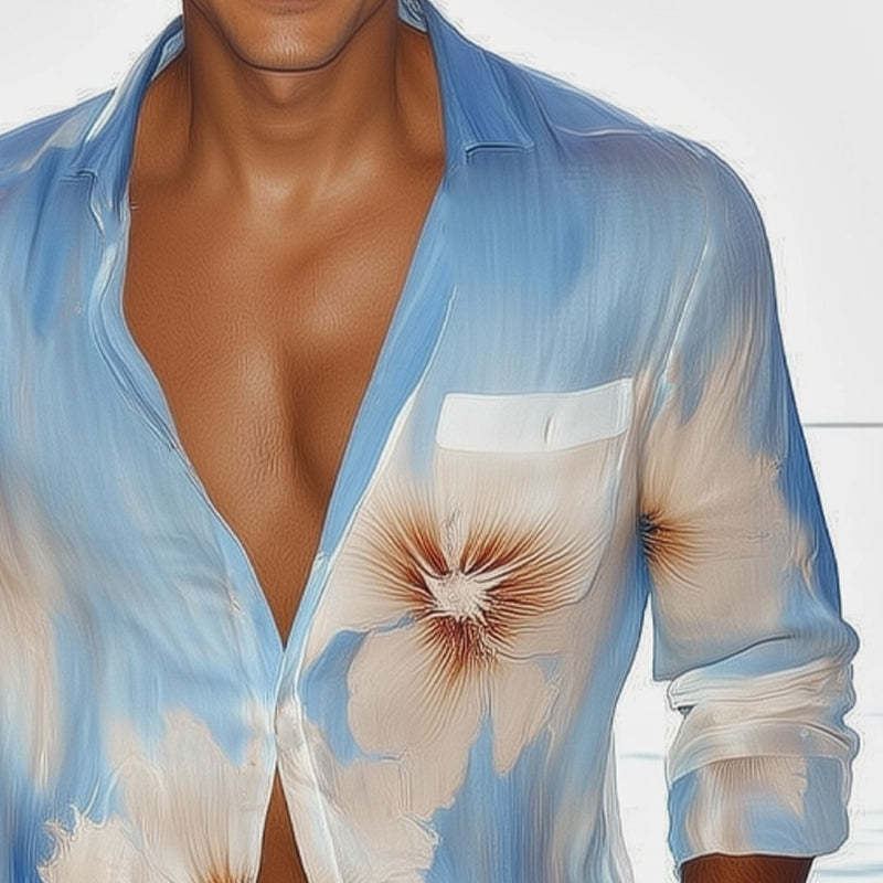 Leichtes, bequemes Hawaiihemd für Herren mit Aufdruck