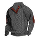 Herren-Strickpullover mit Zopfmuster und Stehkragen im Vintage-Stil