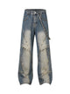 Washed Distressed Baggy Jeans