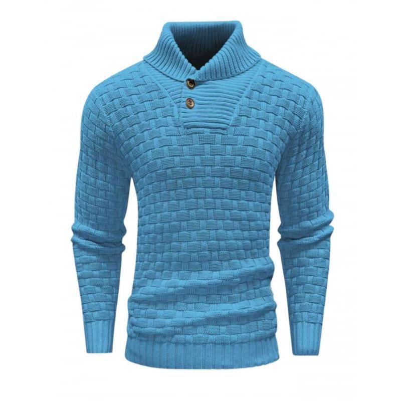 Lässiger Jacquard-Strickpullover mit Revers für Herren