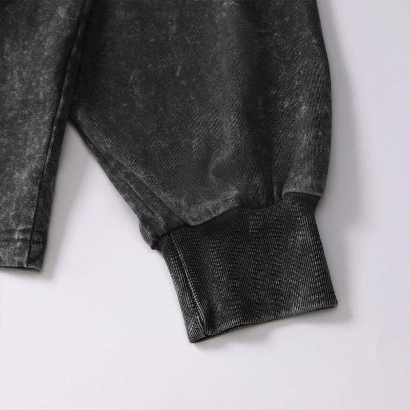 Men's Cotton Washed Distressed Long-sleeved T-shirt