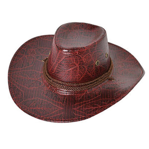 Men's PU Leather Western Cowboy Hat