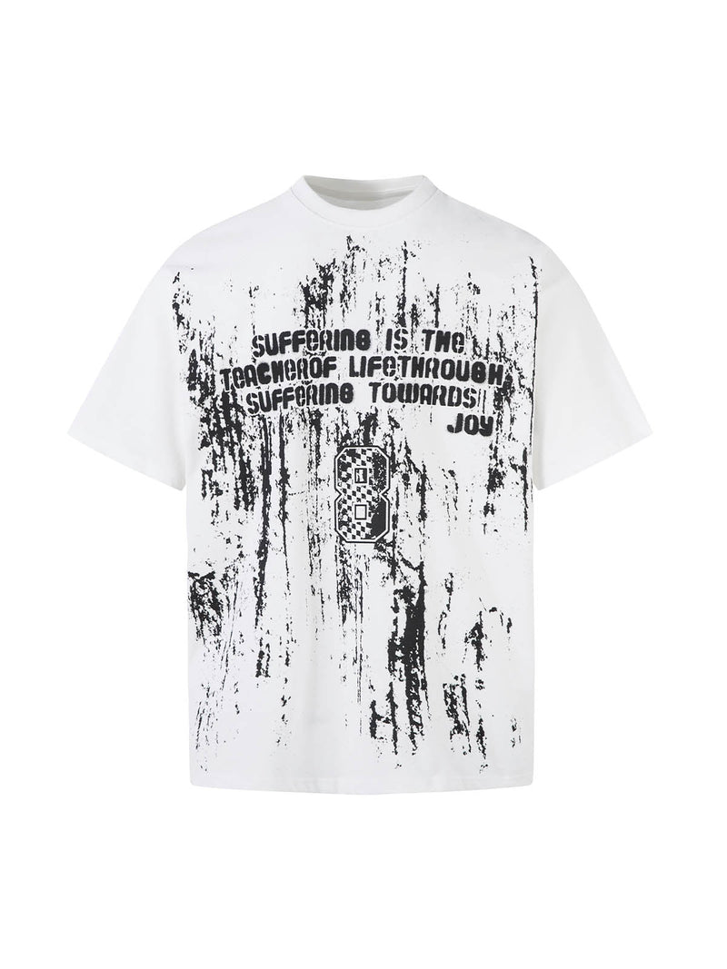 Retro Graffiti Lettering Short Sleeve T-shirt