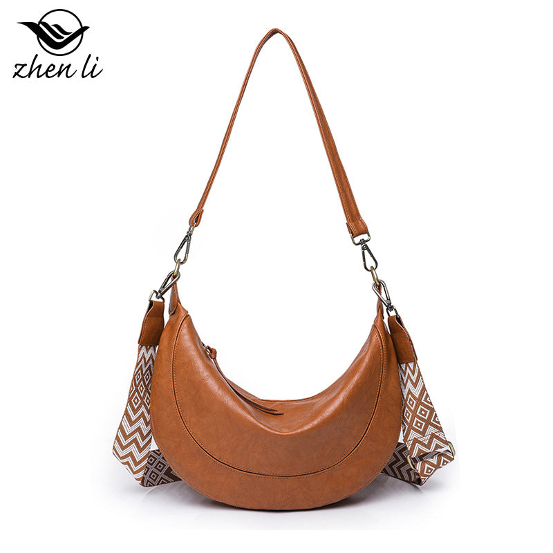 GIRL'S CRESCENT WOMEN'S BAG LIGHT ANCIENT LADIES BAG SHOULDER BAG