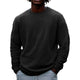 Einfarbiges, langärmliges Sweatshirt mit Waffelmuster und Rundhalsausschnitt für Herren