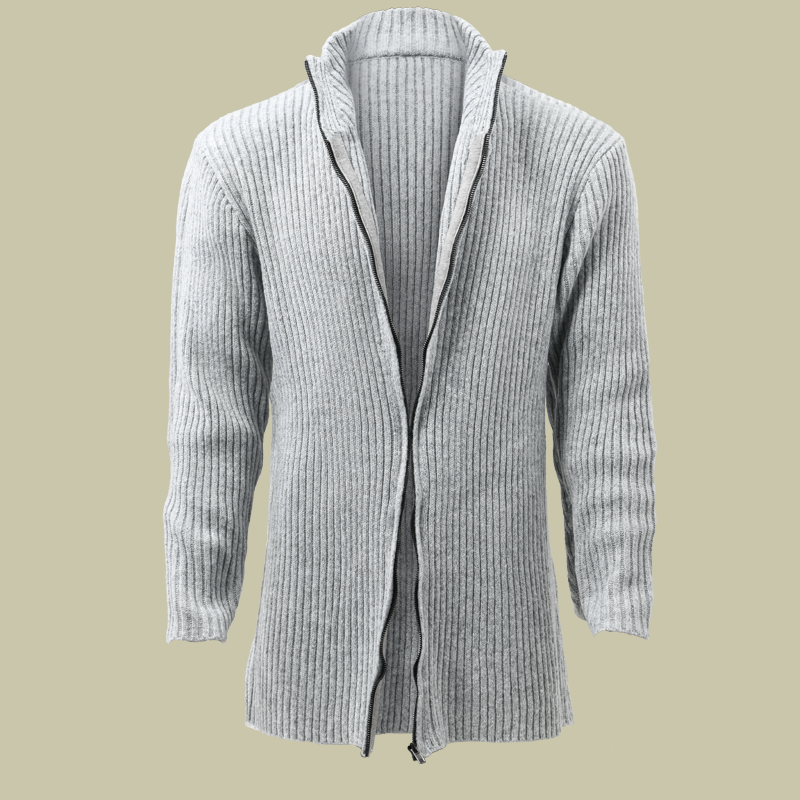 Modischer Herren-Strickpullover mit Stehkragen, einfarbig, gestreift, langen Ärmeln und mittlerer Länge