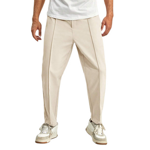 Einfarbige, lässige Hose mit elastischer Taille für Herren 