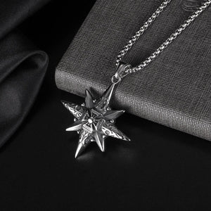 Vintage Casual Octagonal Star Cross Necklace