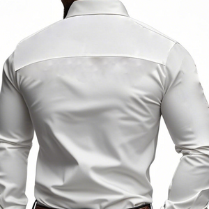 Men's Classic American Western Style Embroidered Slim Fit Cotton Long Sleeve Shirt