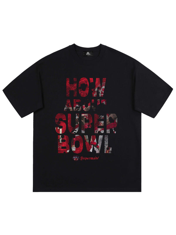 Original Distressed Letters Super Bowl Football Game T-shirt