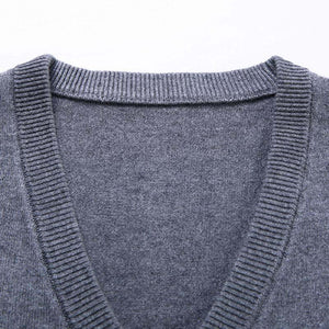 Men's Casual Solid Color Knitted Cardigan Vest