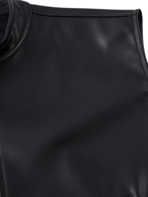 Motorrad-Weste aus PU-Leder mit mehreren Reißverschlüssen 