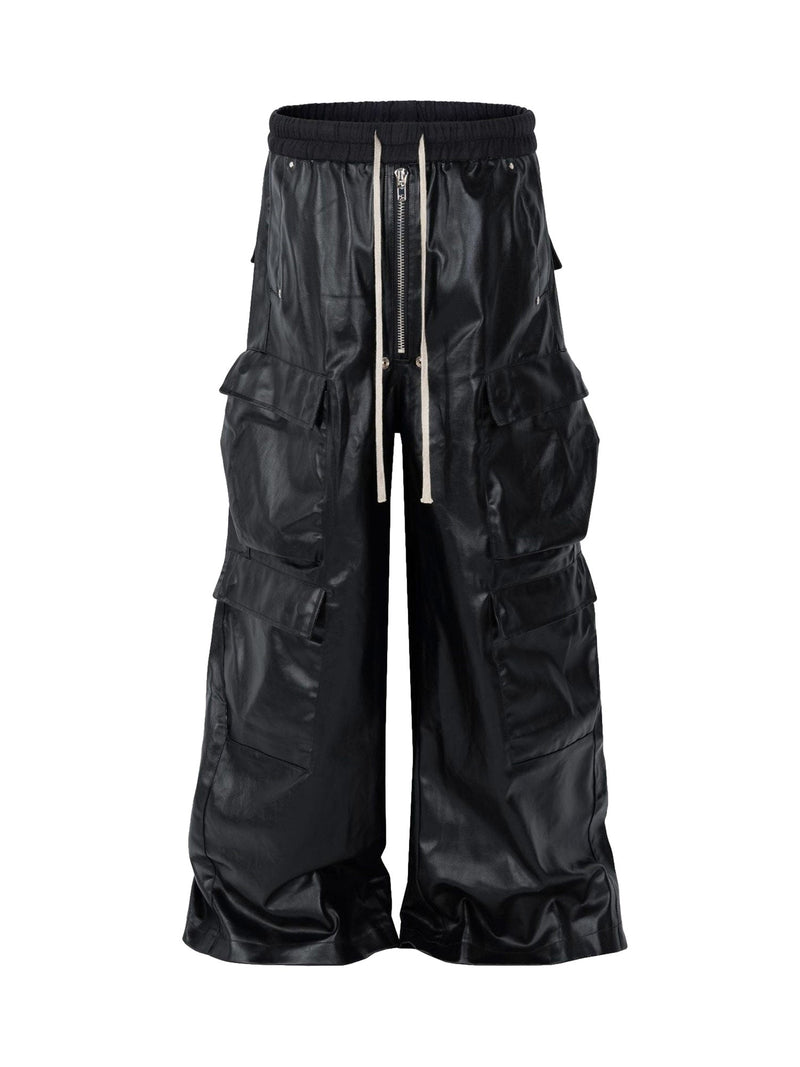 RO-style multi-pocket matte coated overalls