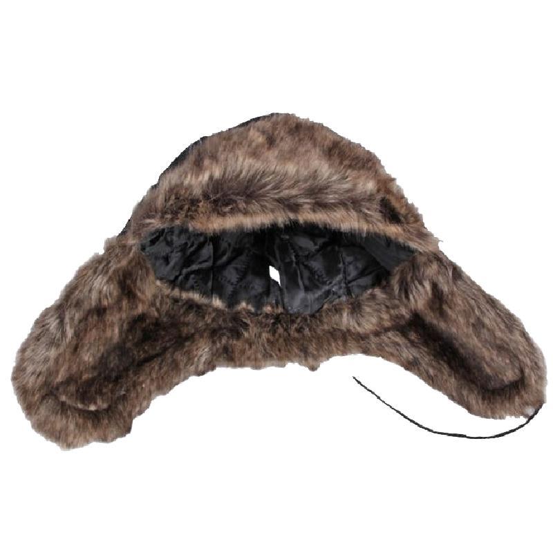 Klassischer Retro-Winterhut für Herren mit warmen Ohrenschützern aus PU-Leder