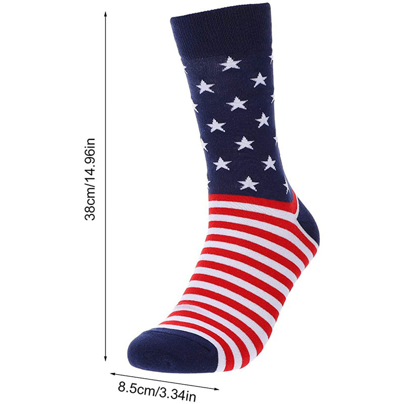 COLORED STRIPED MID LENGTH SOCKS FOR MEN'S SPORTS SOCKS AND CASUAL LONG SOCKS