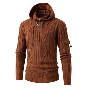Men's Slim Fit Long Sleeve Knit Hoodie