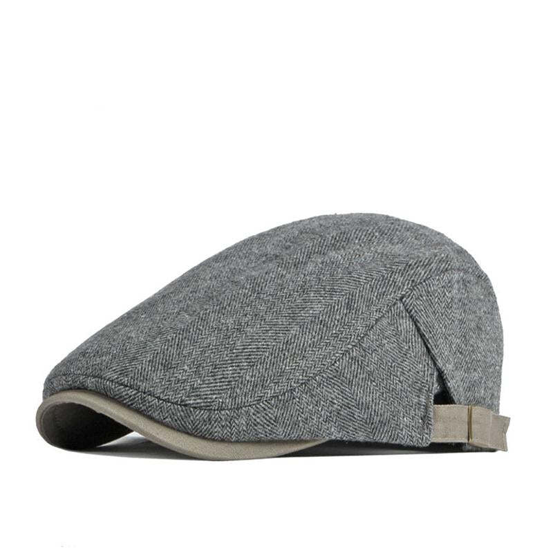 Men's Retro Casual Plaid Splicing Beret