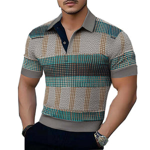Men's Summer Comfort Skin-friendly Printed Polo Neck T-Shirt