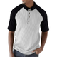 Lässiges Herren-T-Shirt mit Henley-Kragen und kontrastfarbenen, lockeren Kurzarm