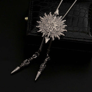 Men's Adjustable Metal Chain Bolo Tie Necklace