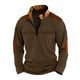 Herren Colorblock Reißverschluss Stehkragen Langarm Casual Sweatshirt