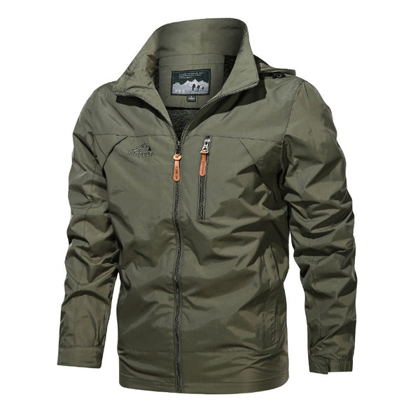 WINDPROOF AND WATERPROOF OUTDOOR HOODED JACKET FOR MEN