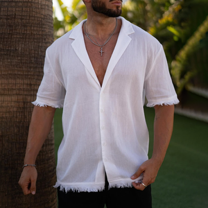 Einreihiges Kurzarmhemd mit Revers für Herren