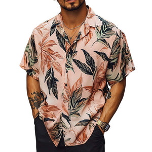 Men's Summer Hawaiian Retro Print Casual Short Sleeve Shirt