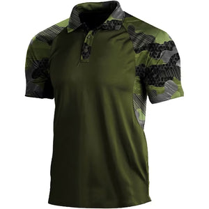 POLOSHIRT MIT CAMO-FLAGGE UND RAGLAN-GRAFIK