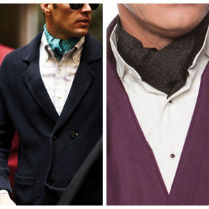 Men's Classic Vintage Shirt Ascot Scarf