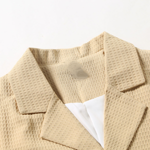 Men's Classic Casual Slim Fit Single Breasted Waffle Blazer