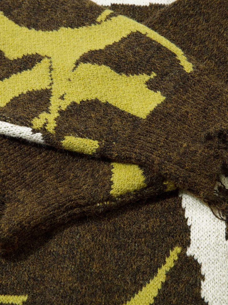 Pullover mit Dornen-Destroyed-Muster