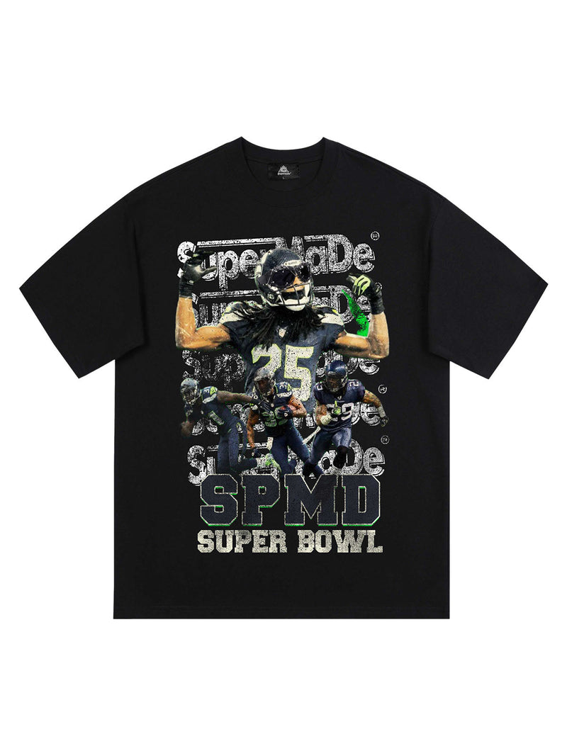 Super Bowl Football Print T-shirt