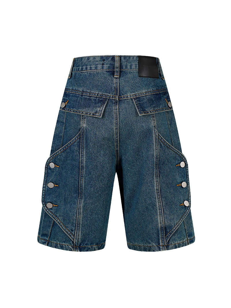 High Street Washed Distressed Denim Shorts