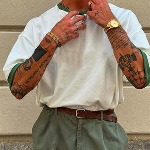 Herren-T-Shirt aus kontrastierender Baumwolle mit kurzen Ärmeln 