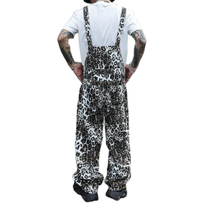 Men's Leopard Print Multi-Pocket Jumpsuit