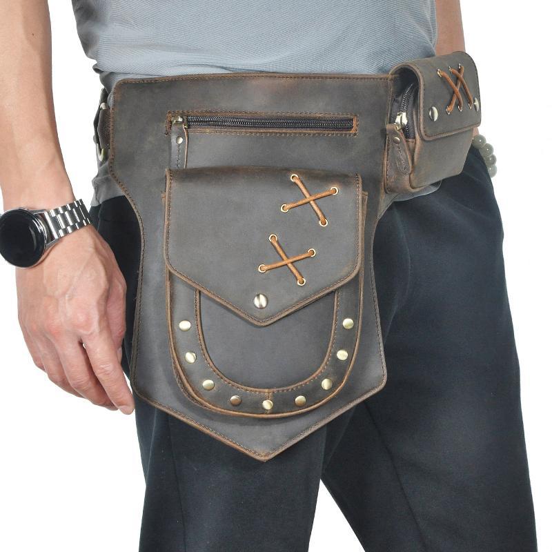 Men's Classic Retro Personality Outdoor Leather Waist Bag