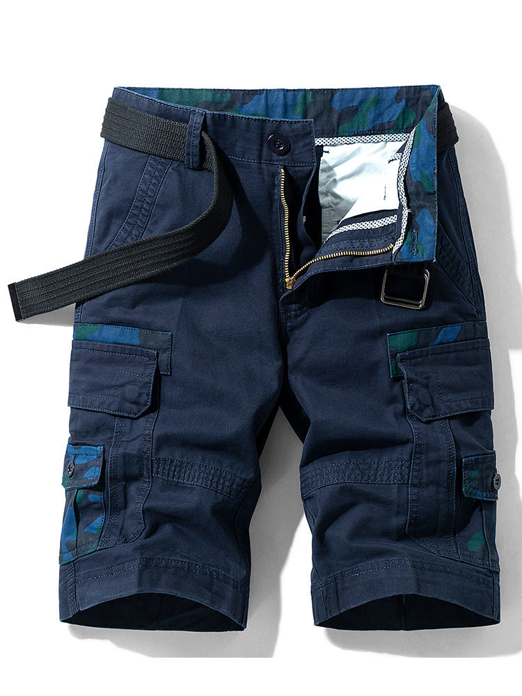 COTTON WORKWEAR SHORTS WITH STRAIGHT TUBE AND MULTIPLE BAGS CARGO SHORTS