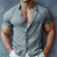 Herren Sommer Basic Comfort Kurzarmhemd
