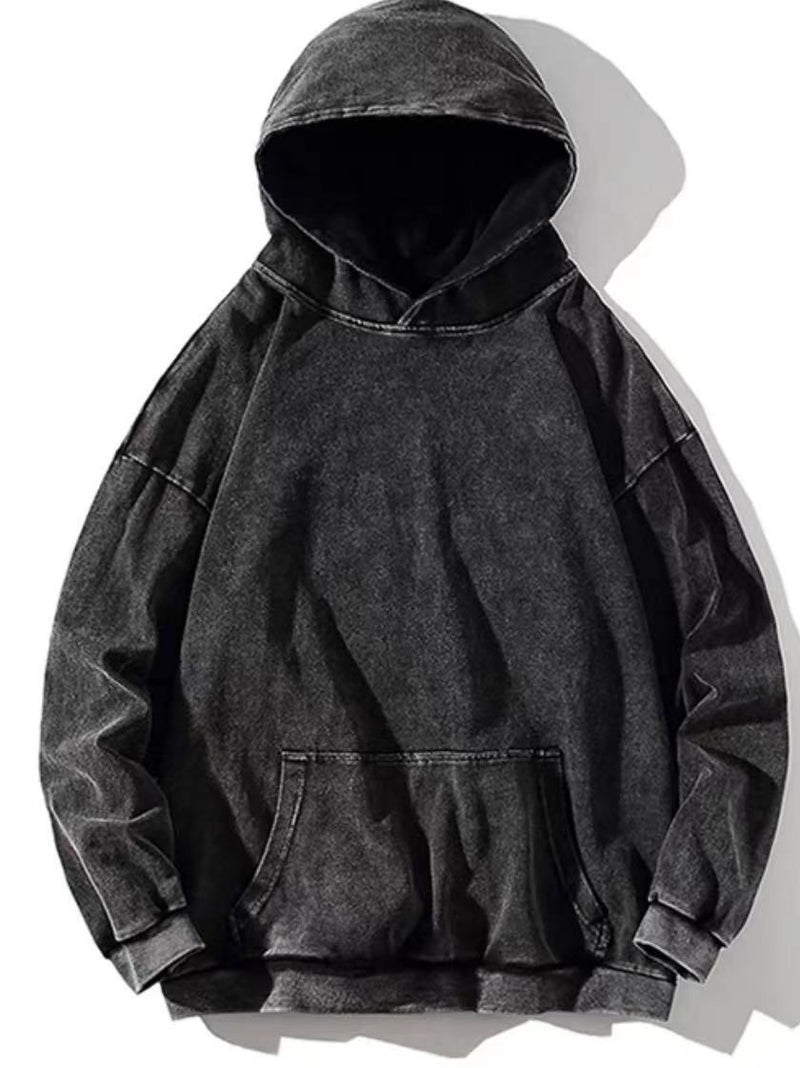 PURE COTTON WASHED OLD SWEATER CASUAL RETRO HOODIES