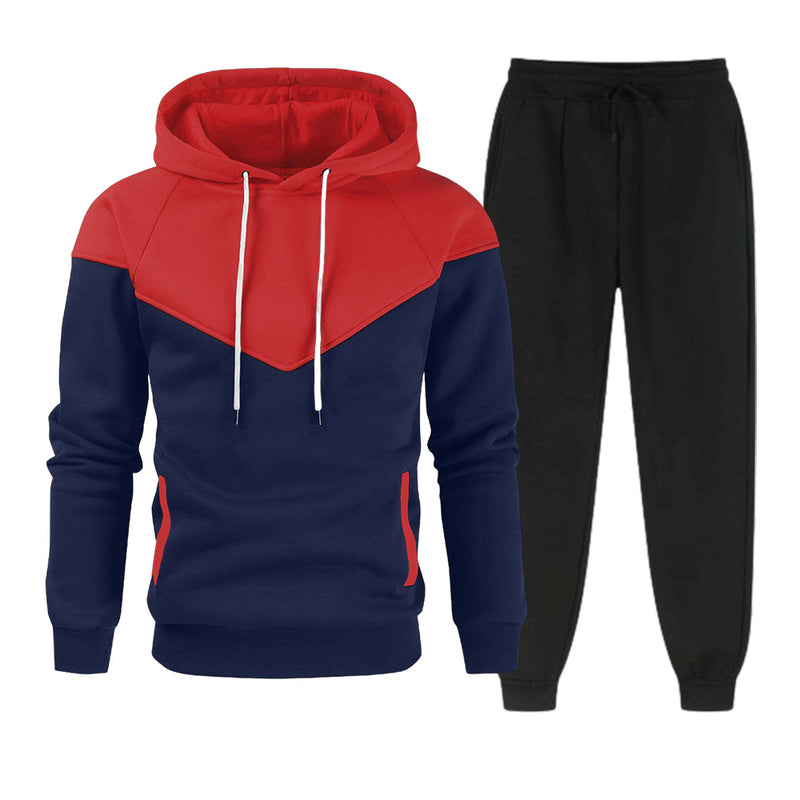 MEN'S COLOR BLOCKED FASHION HOODIE SET MEN'S CASUAL SPORTS SET