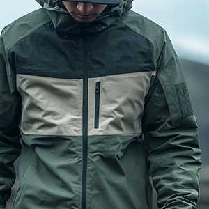 Lässige, wasserdichte Outdoor-Kapuzenjacke mit Farbblockierung und mehreren Taschen für Herren