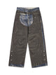 Washed Printed Patchwork Straight Jeans