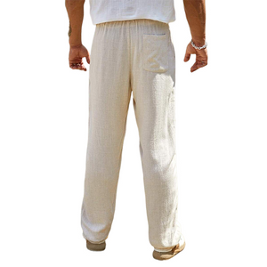 Men's Casual Solid Color Cotton And Linen Pants