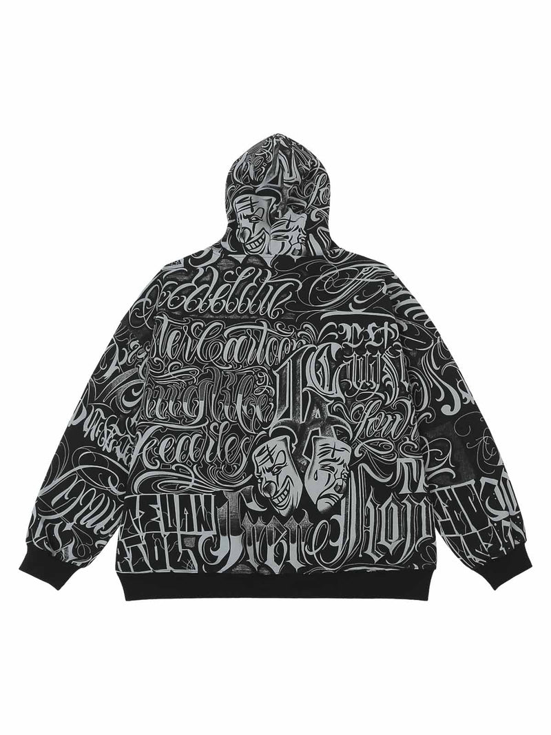 Print Oversized Hooded Sweatshirt