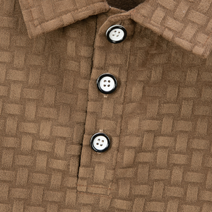 Strukturiertes, gestreiftes Kurzarm-POLO-Shirt für Herren